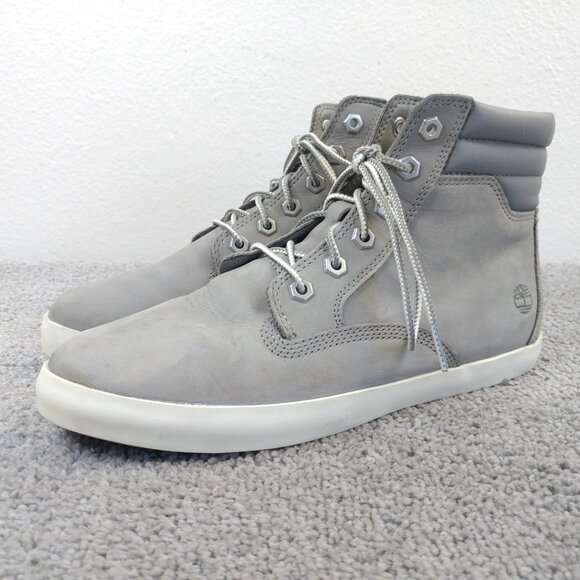 Timberland Dausette Sneaker Boots Womens Size 8.5 Shoes Gray Leather Lace Up - Picture 1 of 12